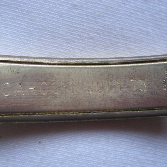 vintage Speidel USA Men's Gold Plated Name Plate ID Bracelet - Monogrammed JIM - Picture 3 of 5